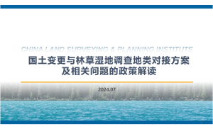 中国国土勘测规划院《国土变更与林草湿地调查地类对接方案及相关问题的政策解读》