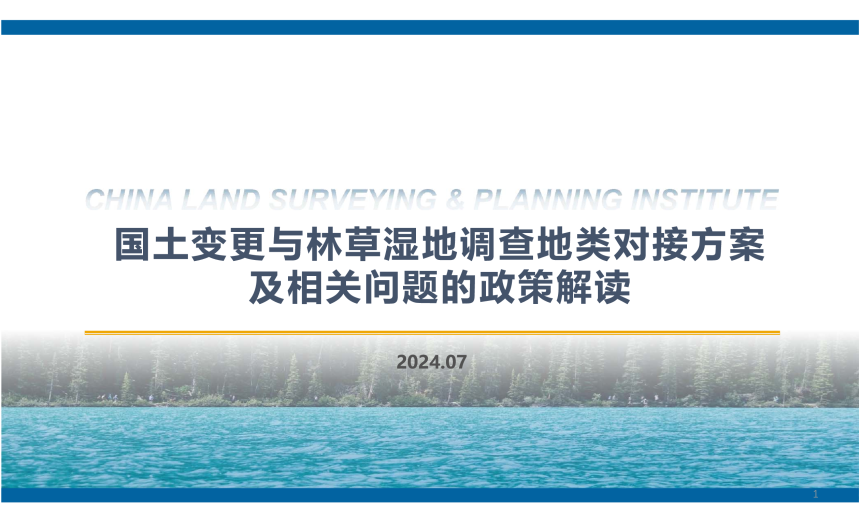 中国国土勘测规划院《国土变更与林草湿地调查地类对接方案及相关问题的政策解读》-1