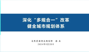 24年国土空间规划年会《深化“多规合一”改革健全城市规划体系》张兵